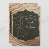 Laten we Herfsten in Liefde Rustiek Hout Minimal W Kaart (Voorkant / Achterkant)