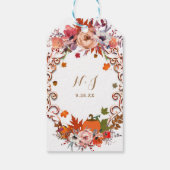 Laten we Herfsten in liefdesherfst Floral Wedding  Cadeaulabel (Achterkant)
