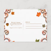 Laten we Herfsten In Love Autumn Floral Save the D Aankondigingskaart (Achterkant)