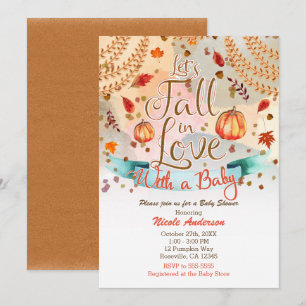 Laten we Herfsten in Love Autumn Pumpkin Baby show Kaart