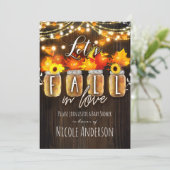 Laten we Herfsten in Love Leaves & Lights Baby sho Kaart (Staand voorkant)