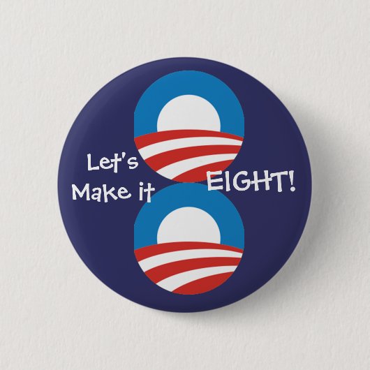 Laten we het 8 maken! ronde button 5,7 cm (Voorkant)