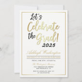 Laten we het Afstudeerder vieren! | Goudwit Afstud Kaart (Voorkant)