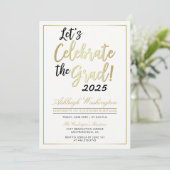 Laten we het Afstudeerder vieren! | Goudwit Afstud Kaart (Staand voorkant)
