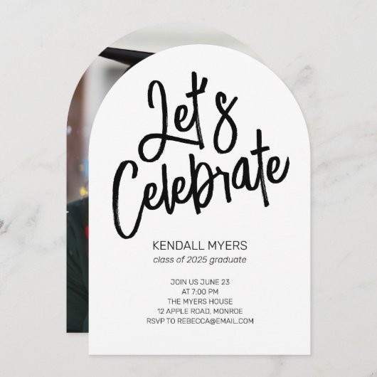 Laten we het Afstudeerder vieren met foto Kaart (Voorkant / Achterkant)