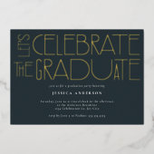 Laten we het Afstuderen 2023 oude Afstuderen viere Folie Uitnodiging (Voorkant)