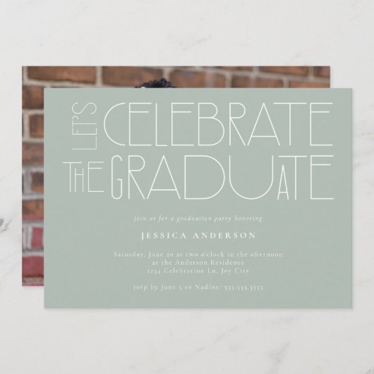 Laten we het Afstuderen Mint Green Afstuderen vier Kaart (Voorkant / Achterkant)