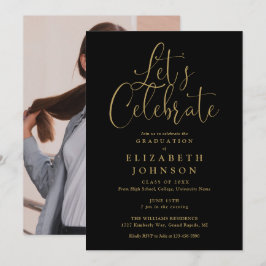 Laten we het afstuderen van scriptfoto's vieren kaart