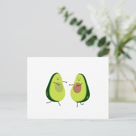LATEN WE HET AVOCUDDLE, AVOCADO-ONTWERP VERMIJDEN BRIEFKAART (Staand voorkant)