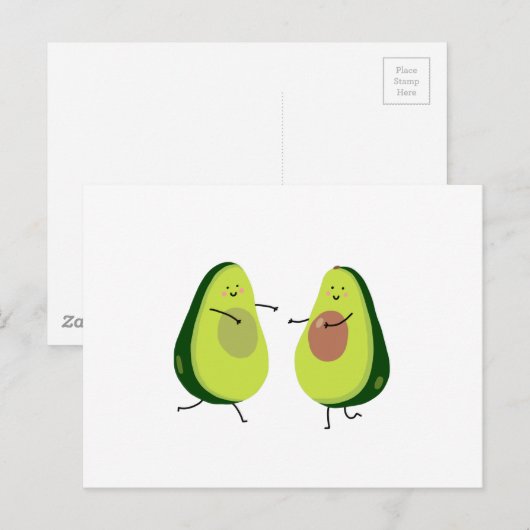 LATEN WE HET AVOCUDDLE, AVOCADO-ONTWERP VERMIJDEN BRIEFKAART (Voorkant / Achterkant)