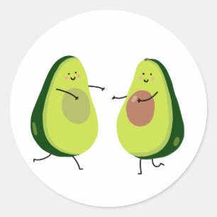 LATEN WE HET AVOCUDDLE, AVOCADO-ONTWERP VERMIJDEN RONDE STICKER