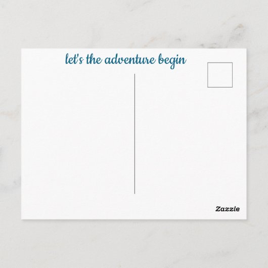 Laten we het avontuur beginnen met een kleurrijke briefkaart (Achterkant)