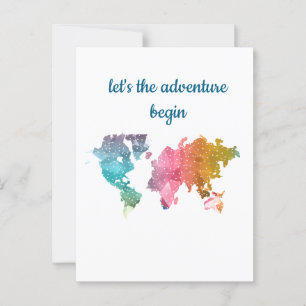 Laten we het avontuur beginnen met een kleurrijke  briefkaart
