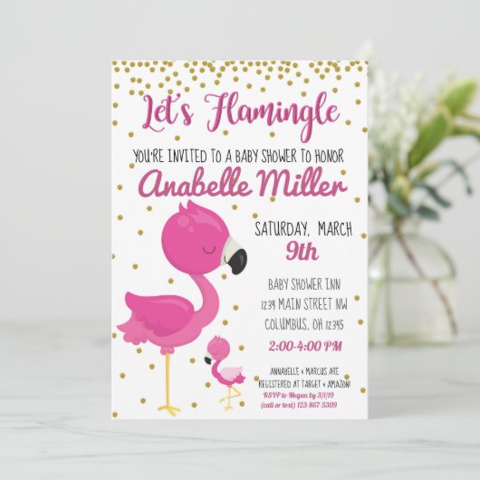 Laten we het Baby shower uitnodigen Kaart (Staand voorkant)