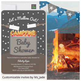 Laten we het Baby shower van de Campfire van Marsh Kaart