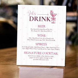 Laten we het Bar Menu Bord | Een Tientje Verliefd Poster