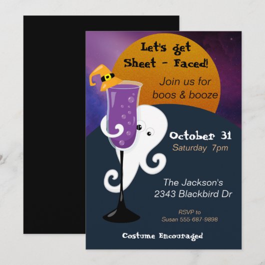 Laten we het blad voor ogen houden Cocktail Hallow Kaart (Voorkant / Achterkant)