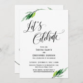 Laten we het bloeiende Manuscript en Greenery vier Kaart (Voorkant / Achterkant)