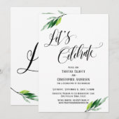 Laten we het bloeiende schrift en het groen vieren kaart (Voorkant / Achterkant)