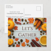 Laten we het Briefkaart van de Thanksgiving-uitnod (Voorkant / Achterkant)