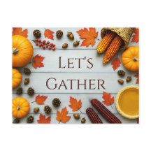Laten we het Briefkaart van de Thanksgiving-uitnod