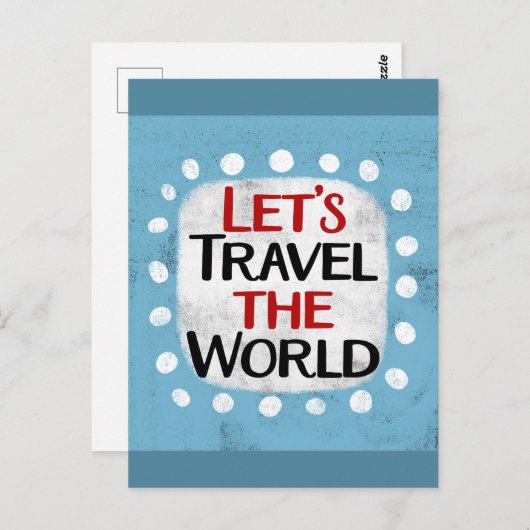 Laten we het Briefkaart van de wereld reizen (Voorkant / Achterkant)