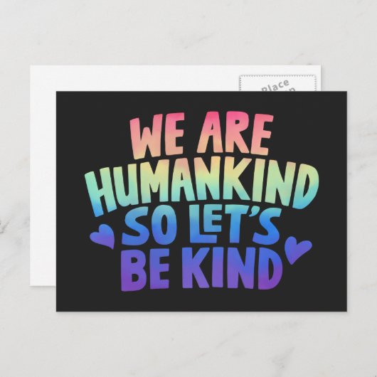 Laten we het briefkaart van het Humankind-citaat z (Voorkant / Achterkant)