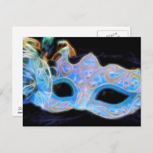 Laten we het Briefkaart van het Venetiaanse Masker (Voorkant / Achterkant)