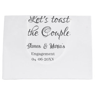 Laten we het bruidspaar toasten verlovingsfeest na groot cadeauzakje