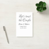 Laten we het bruidspaar toasten verlovingsfeest na post-it® notes (Kantoor)
