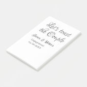 Laten we het bruidspaar toasten verlovingsfeest na post-it® notes (Schuin)