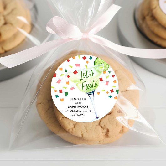 Laten we het bruiloftsfeest Favor geven Ronde Sticker