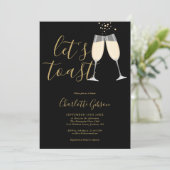 Laten we het bruiloftsscript bruiloftsfeest Zwart  Kaart (Staand voorkant)