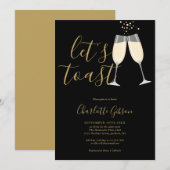 Laten we het bruiloftsscript bruiloftsfeest Zwart  Kaart (Voorkant / Achterkant)