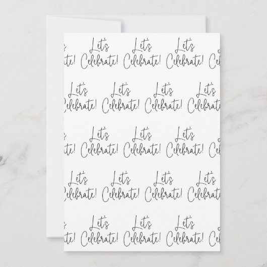 Laten we het Casual Rondtocht vieren. Kaart (Achterkant)