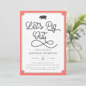 Laten we het Coral Navy BBQ-verjaardagsfeest uitzo Kaart (Staand voorkant)