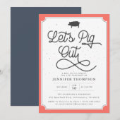 Laten we het Coral Navy BBQ-verjaardagsfeest uitzo Kaart (Voorkant / Achterkant)