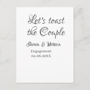 Laten we het couple engagement party naam datum to briefkaart