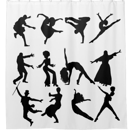 Laten we het Dance Shower-gordijn zien Douchegordijn (Voorkant)
