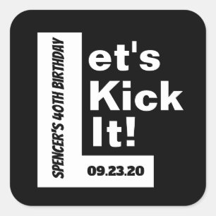 "Laten we het doen" Persoonlijke evenementen Vierkante Sticker