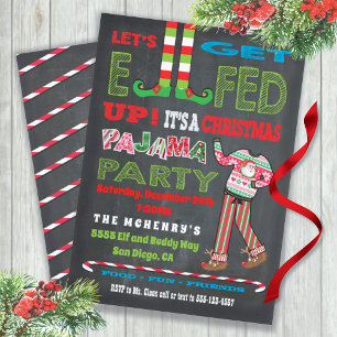 Laten we het Elf-feest Kerstmis Pyjama Feestje doe Kaart