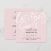 Laten we het feest Blush Bachelorette Party Kaart (Voorkant / Achterkant)