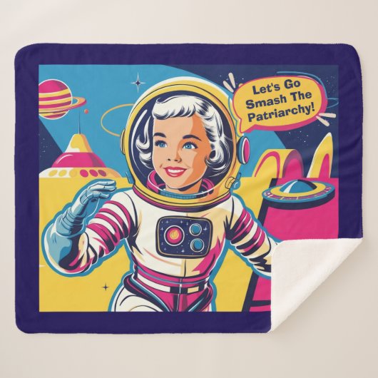 Laten we het feministische patriarchaat vernietige sherpa deken (Voorkant (horizontaal))