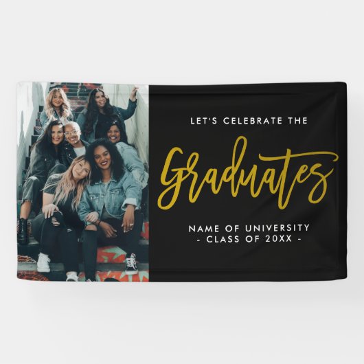 Laten we het Graduates Group fotofeest vieren Spandoek (Horizontaal)