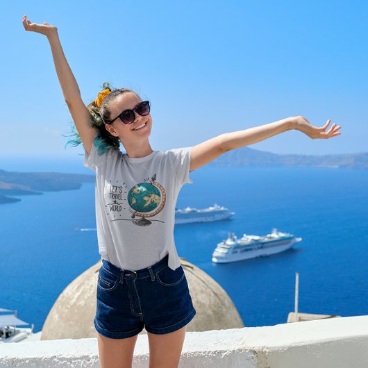 Laten we het grafische avontuur van het World Were T-shirt