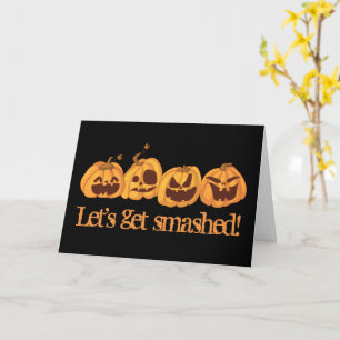 Laten we het Halloween pompoenen wenskaart verniet Kaart