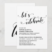 Laten we het hart zwart-witte ontvangst vieren - a kaart (Voorkant / Achterkant)