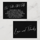 Laten we het hebben over cadeautjes die zwart en w informatiekaartje (Voorkant / Achterkant)