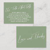 Laten we het hebben over Gifts Handwriting Sage Gr Informatiekaartje (Voorkant / Achterkant)
