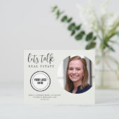 Laten we het hebben over onroerend goed briefkaart (Staand voorkant)